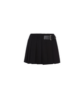 Prada Gabardine black pleated mini skirt